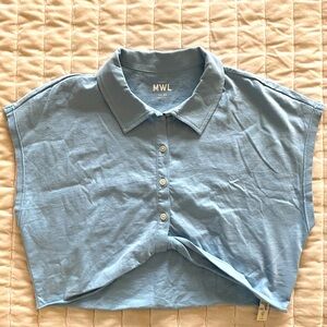 Madewell MWL super crop Polo Twist Tee